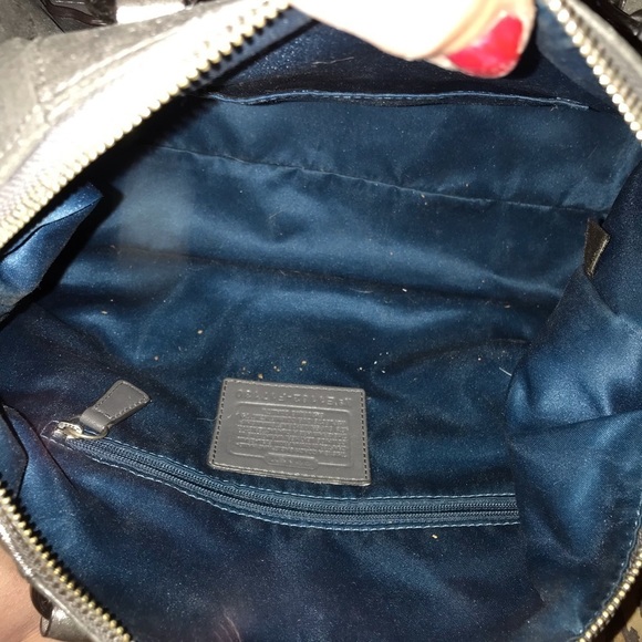 Coach silver Metallic leather Dr.s bag w/removable shoulder strap - Picture 3 of 14